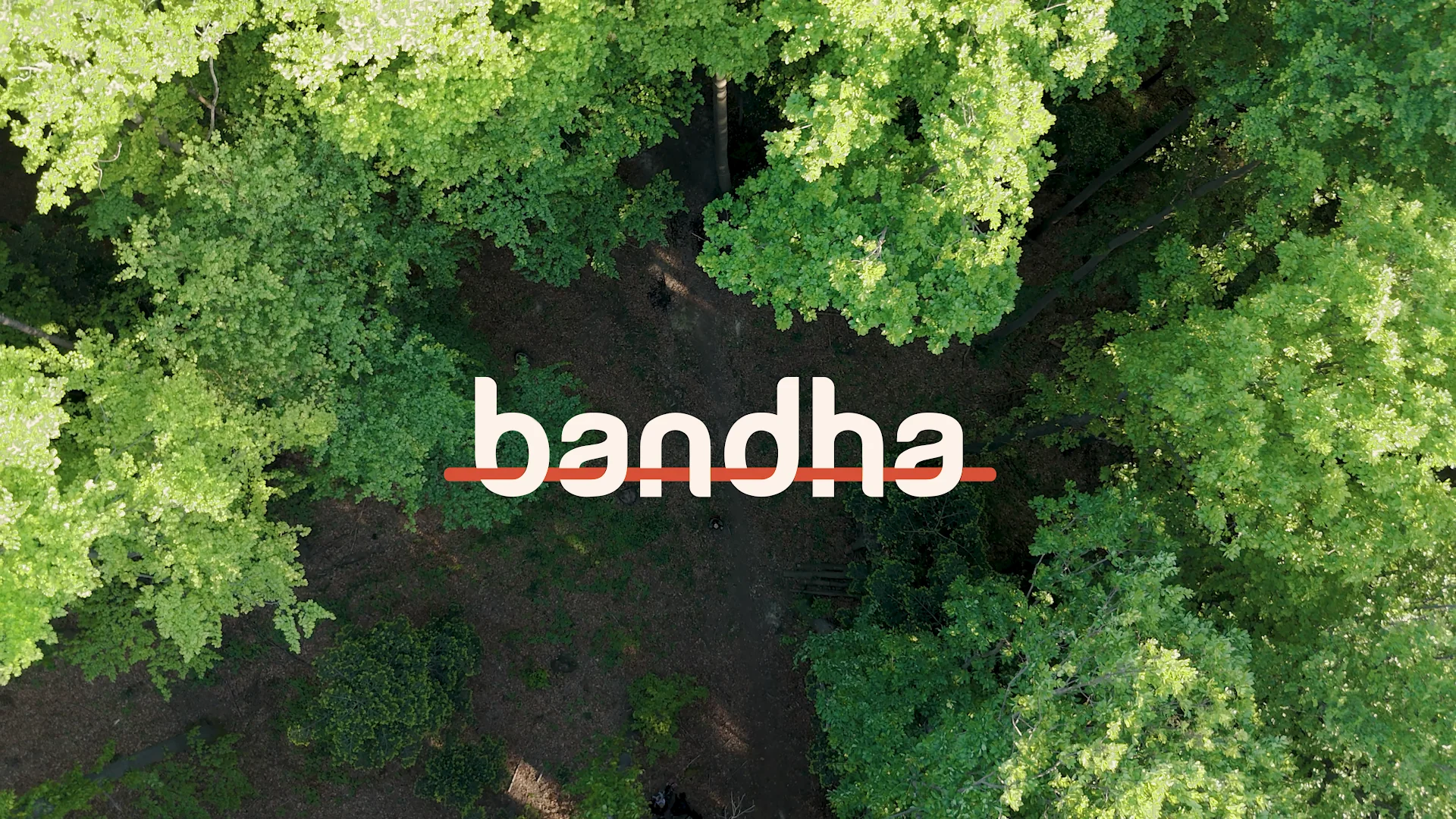 Imagefilm Thumbnail für bandha "Creating Conscious Carry" – Drohnenaufnahme Wald mit Logo